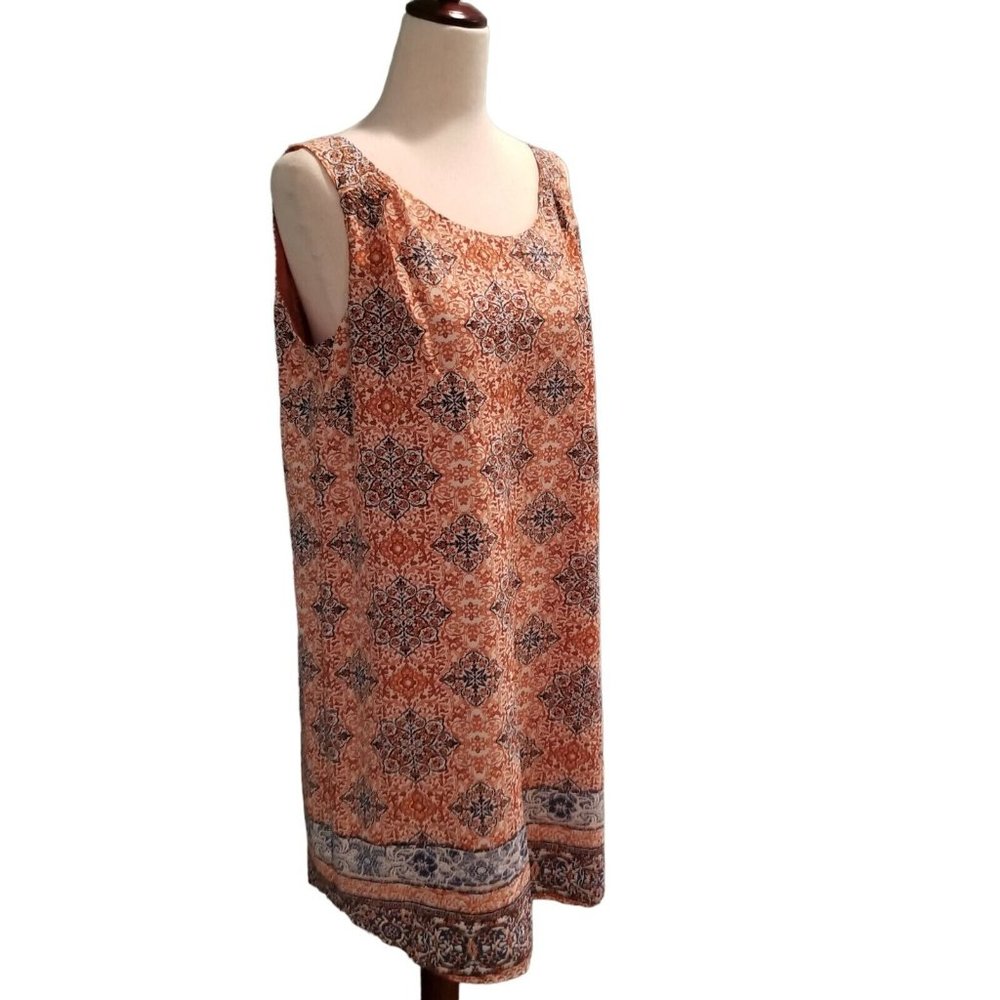 Boho Dress Sz 6 Fleur Bleve Lined Knee Length Sleeveless Lightweight Moroccan